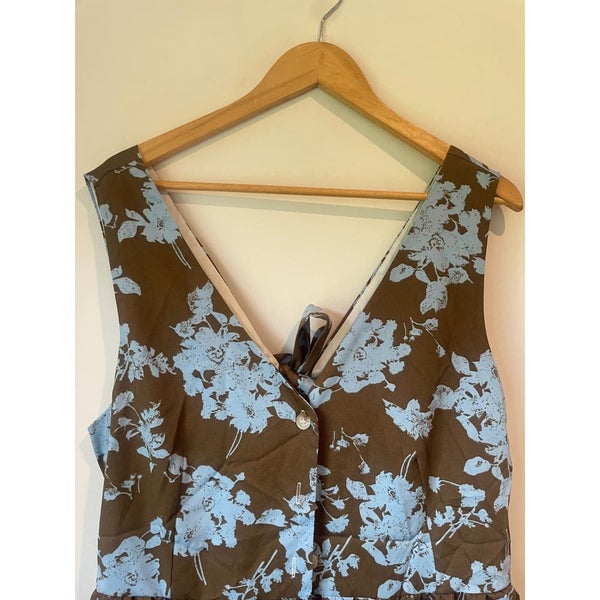 et Alia Cecilia Sundress Blue Rose Print L to XL Sizes Carousel 2