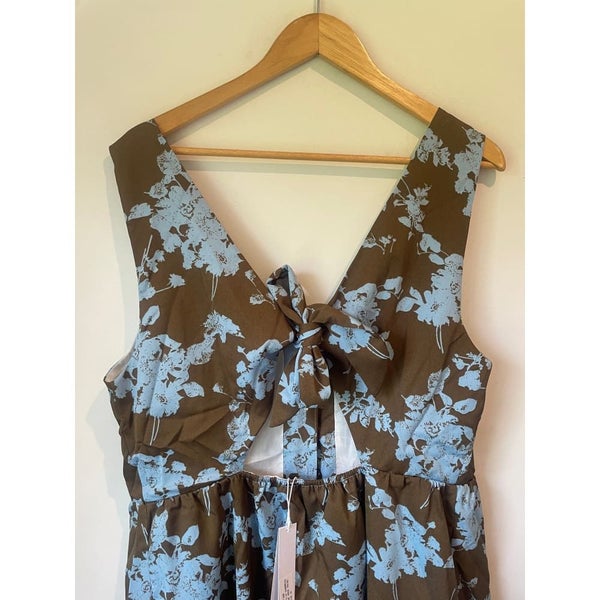 et Alia Cecilia Sundress Blue Rose Print L to XL Sizes Carousel 6