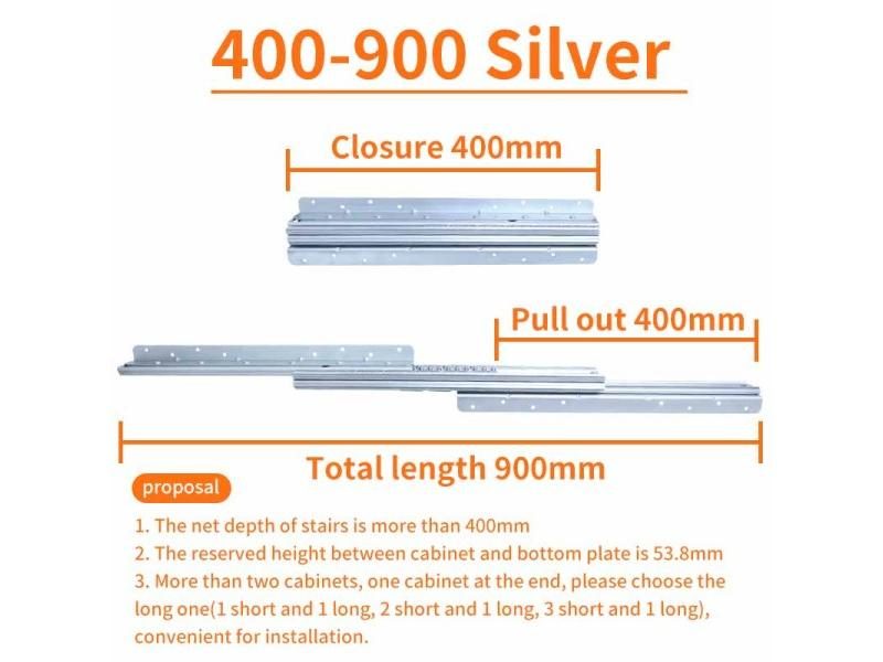 CXHIIA Undermount Heavy Duty Drawer Sli Full Extension Rails 260lbs 1 Pair Carousel 1