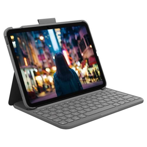 Logitech Slim Folio Keyboard Case for iPad 10.9" (10th Gen & A16) - Grey Carousel 1