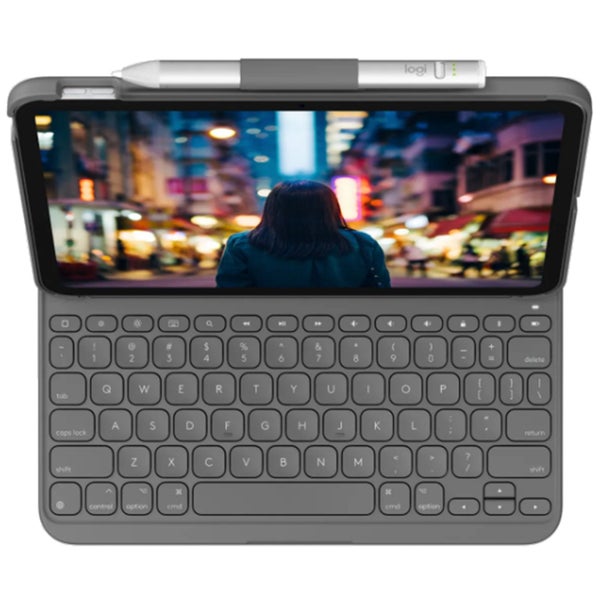 Logitech Slim Folio Keyboard Case for iPad 10.9" (10th Gen & A16) - Grey Carousel 2