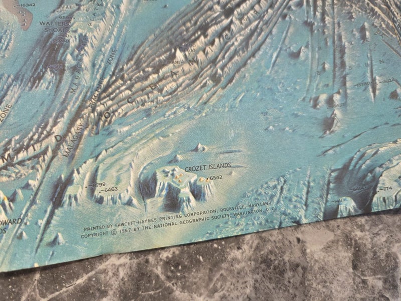 Vintage 1967 Map Indian Ocean Floor - National Geographic Carousel 2