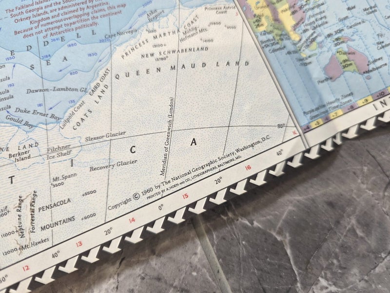Vintage 1960 National Geographic Society Map of The World Carousel 4