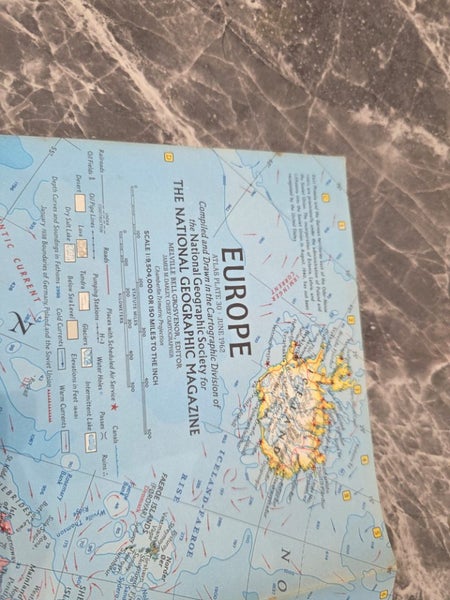 Europe National Geographic 1962 Vintage Travel Map 25" x 19" Atlas Plate 30 Carousel 2