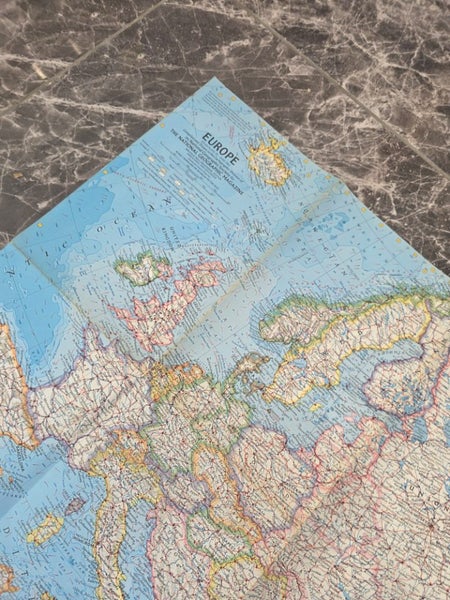 Europe National Geographic 1962 Vintage Travel Map 25" x 19" Atlas Plate 30 Carousel 4