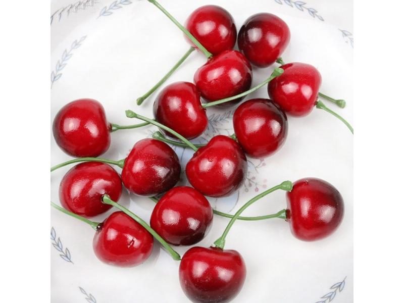 20Pcs Fake Cherry Artificial Fruit Model Simulation Cherry Ornament Craft Food Carousel 1