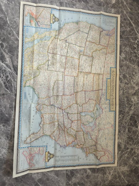 Antique Vintage Map United States of America 1951 June National Geographic Carousel 2