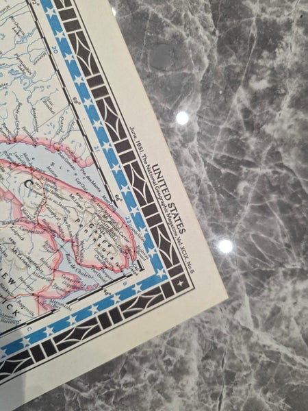 Antique Vintage Map United States of America 1951 June National Geographic Carousel 9