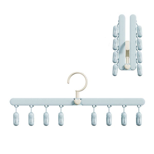 Multifunctional Folding Clothes Drying Rack Portable Clothes Rack (Blue) Carousel 3