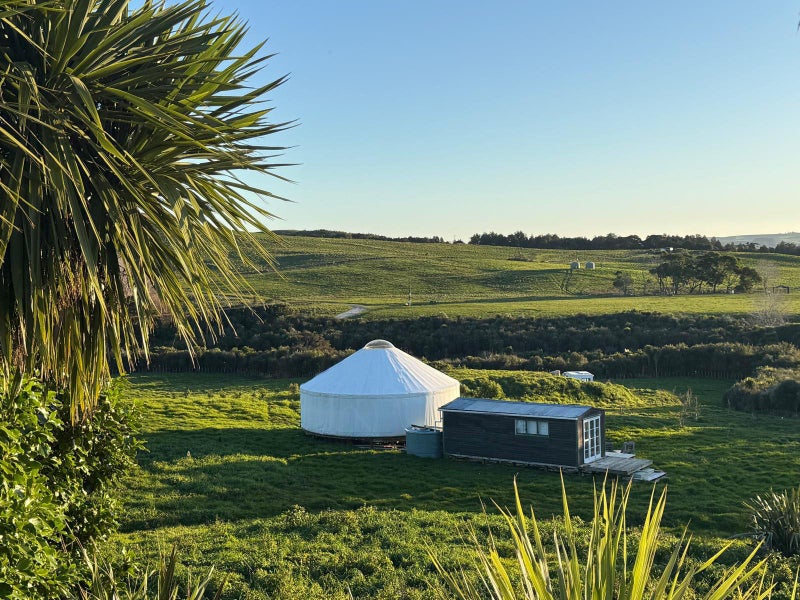 9m Yurt with Custom Circular Floor, fireplace, & Front Deck Carousel 2