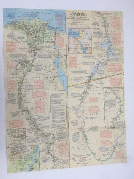 Vintage Map of The Nile Valley - National Geographic - m51 Carousel 1