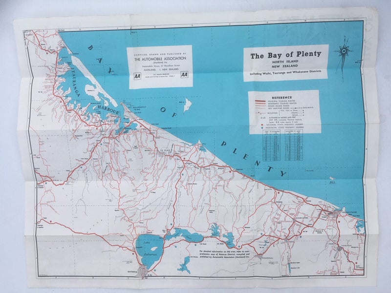 Vintage Map of The Bay of Plenty - m20 Carousel 1