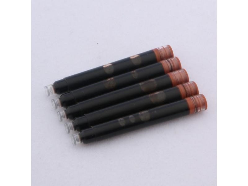 10pc Fountain Pen Ink Brown BLUE OR BLACK 2.6mm Standard Replacement Student Carousel 1
