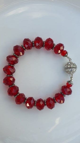 Ruby Red Color Crystal Bracelet from Italy Carousel 1