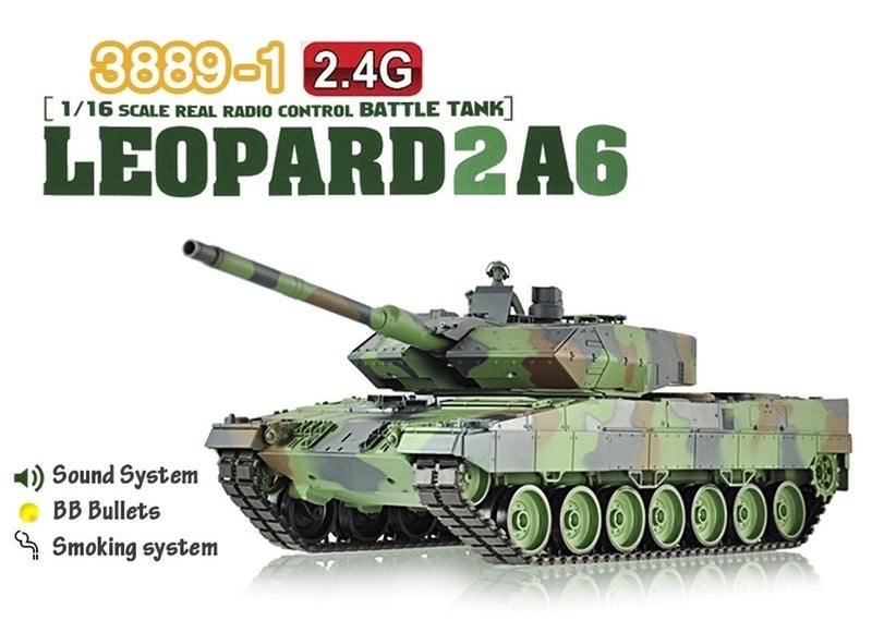 Heng Long 3889-1 1/16 German Leopard 2A6 RC Battle Tank version 7.0 Carousel 1