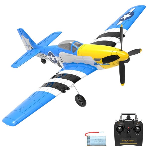 Mini Warbird - Volantex P51 Mustang WWII Blue RC 400mm Airplane w/Gyro 2.4Ghz... Carousel 1