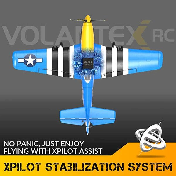 Mini Warbird - Volantex P51 Mustang WWII Blue RC 400mm Airplane w/Gyro 2.4Ghz... Carousel 2