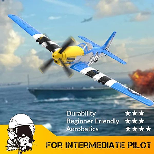 Mini Warbird - Volantex P51 Mustang WWII Blue RC 400mm Airplane w/Gyro 2.4Ghz... Carousel 7