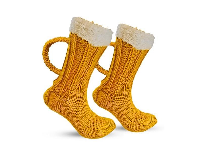 Christmas Gift 3D Beer Mug Knit Socks Cute Unisex Winter Warm Socks Carousel 1