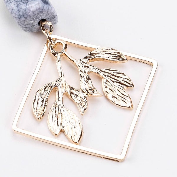 Rose Gold Plated Turquoise Leaf Drop Earrings | 67mm Drop | Gift Boxed63617622285441111