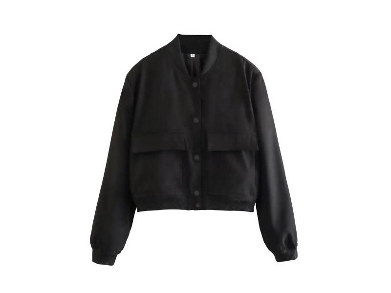 Women Fashion With Pockets Bomber Large Pocket Jacket Coats Vintage Long Sleeve Carousel 1
