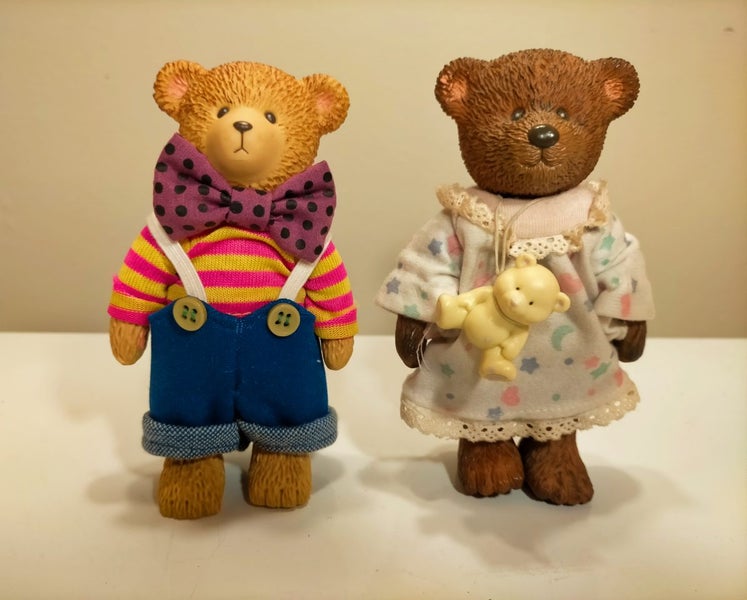 Vintage Russ Teddy Town Bears - Clown + Bed Time Bear Carousel 1