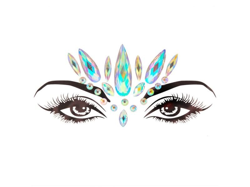 3D Acrylic Glitter Rhinestone Temporary Sexy Face Tattoo Sticker DIY Kids Carousel 1