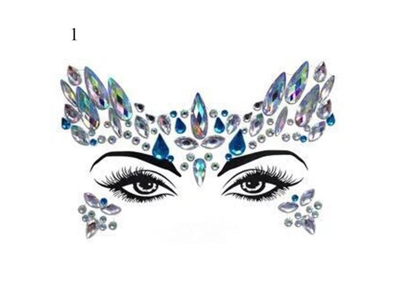 3D Sexy Face Tattoo Stickers Face Decoration Temporary Tattoos Glitter Fake Carousel 1
