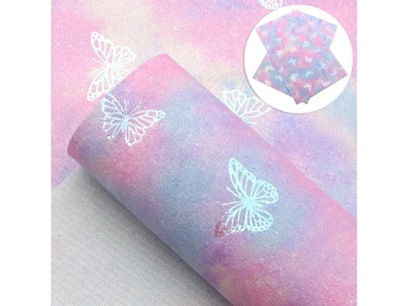 Tie Dye Faux Leather Sheets Bump Textured Foil Synthetic Leather Fabric Roll Carousel 1