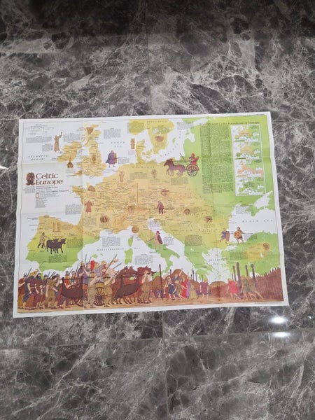 Europe Map / Celtic Europe Poster - 1977 - National Geographic Society Carousel 2