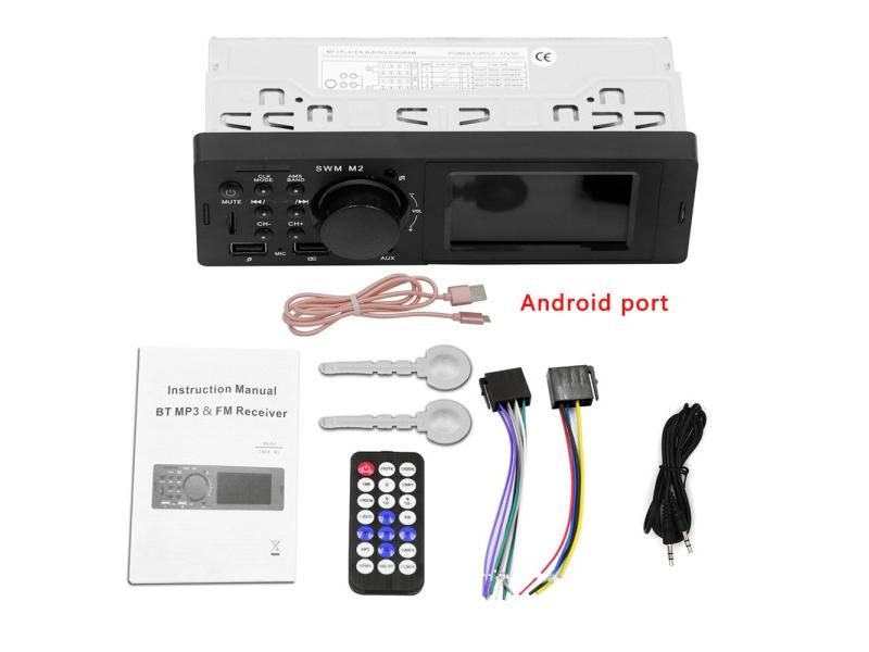 Car Radio Bluetooth 12V Universal Stereo With FM Aux Input Charging SD TF USB Carousel 1