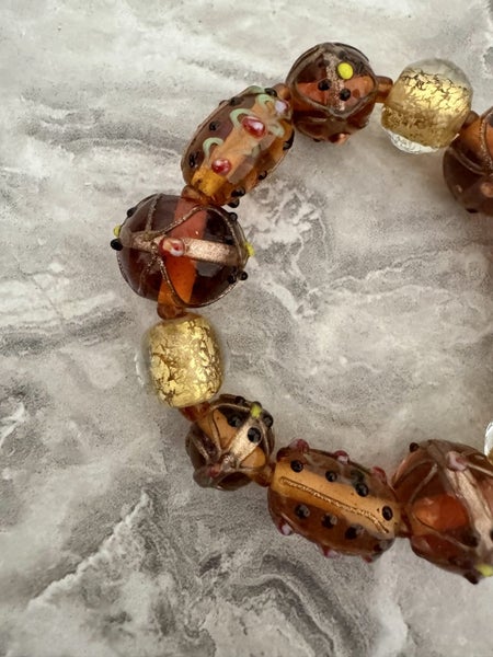 Vintage murano lampwork venetian glass beads elastic bracelet NEW Carousel 2