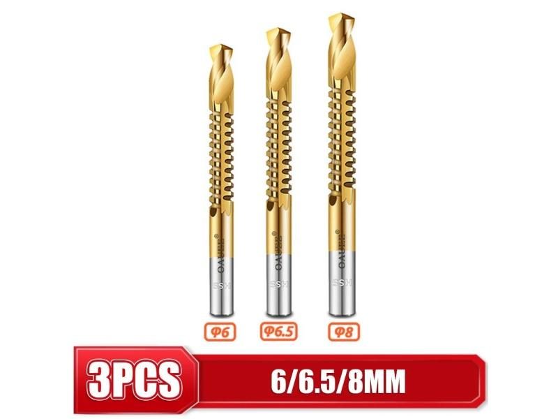 6Pcs Cobalt Drill Bits Set Spiral Metric Composite Tap Drill Bit Tap Cutting Carousel 1