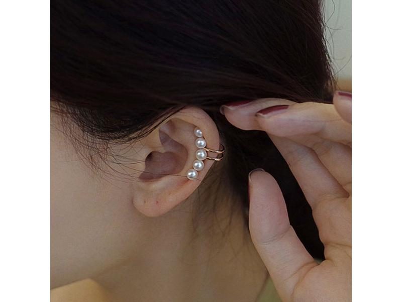1 PC Punk Ear Clip Long Tassel Earrings For Women Zircon Ear Cuff Earring Ear Carousel 1