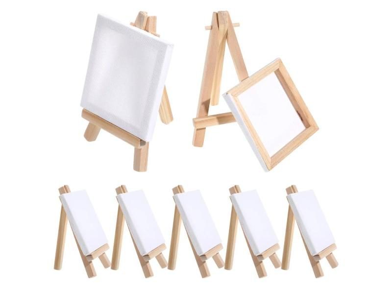 12 Sets Mini Easel With Canvas Board For Kids Students Adults Painting Carousel 1