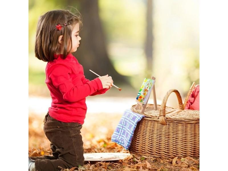 12 Sets Mini Easel With Canvas Board For Kids Students Adults Painting Carousel 4