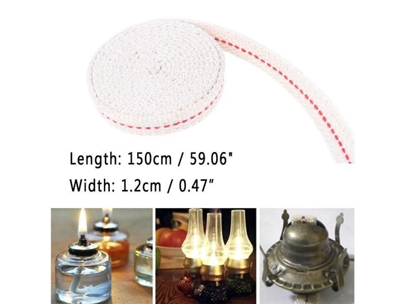 1Meter White Kerosene Lamp Wick Braided Cotton Wick Flat Cotton Oil Lamp Wick Carousel 1