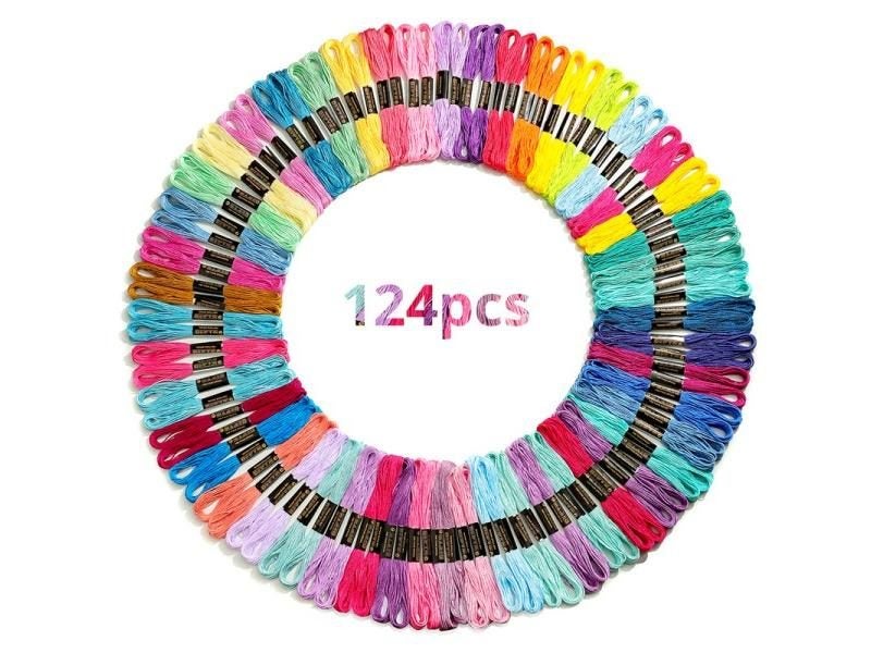 100/124/150/200/250 Colors Cross Stitch Floss Thread Cotton Sewing Skeins Carousel 1