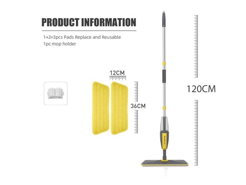 Magic Floor Cleaning Sweeper Broom With Microfiber Pads 360° Rotation Flat Carousel 1