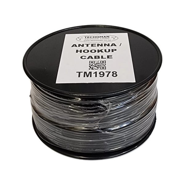 TECHOMAN Black Antenna Aerial Wire and Hookup Cable 7.5 Amps Roll Carousel 1