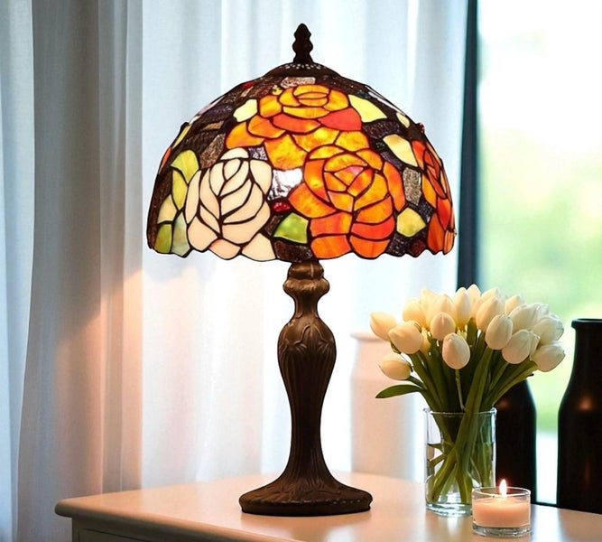 Tiffany Table Lamp (26cm Shade) New Design Carousel 7