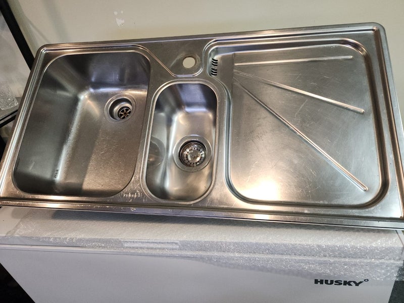 FRANKE top mount stainless steel 2 bowl and drain return sink Carousel 1