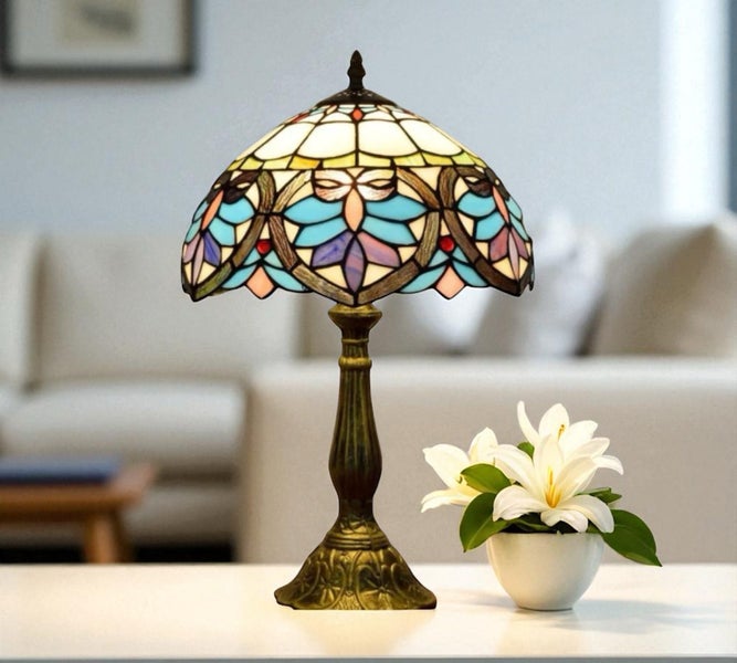12” Tiffany Table Lamp (30cm Shade) New Design Carousel 1