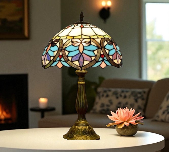 12” Tiffany Table Lamp (30cm Shade) New Design Carousel 2