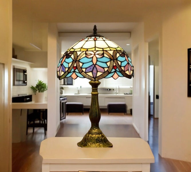 12” Tiffany Table Lamp (30cm Shade) New Design Carousel 10