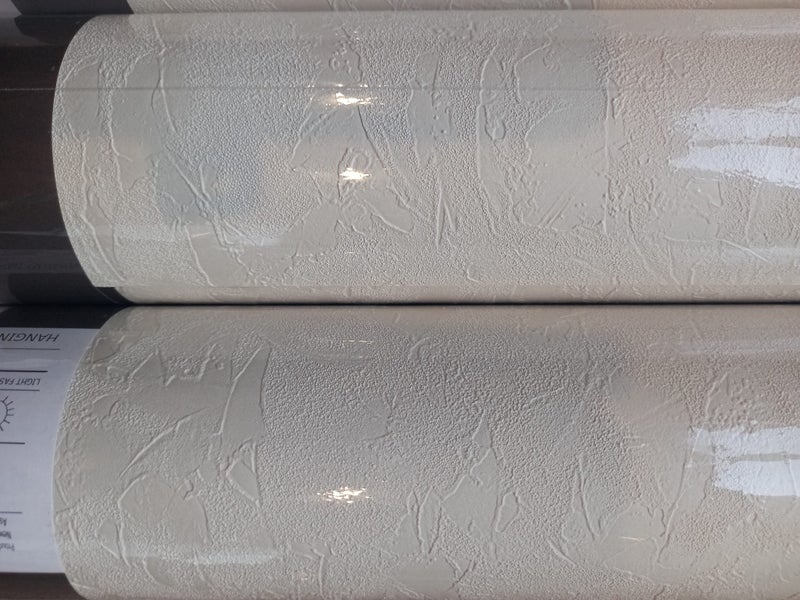 Wallpaper. Ridged Surface Texture - Pale Grey/Beige. #43792 Lot 007. PTP Carousel 5