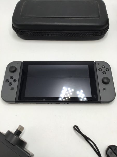 * Grey Nintendo Switch V1 Console w/ Case & Cables! * Carousel 2
