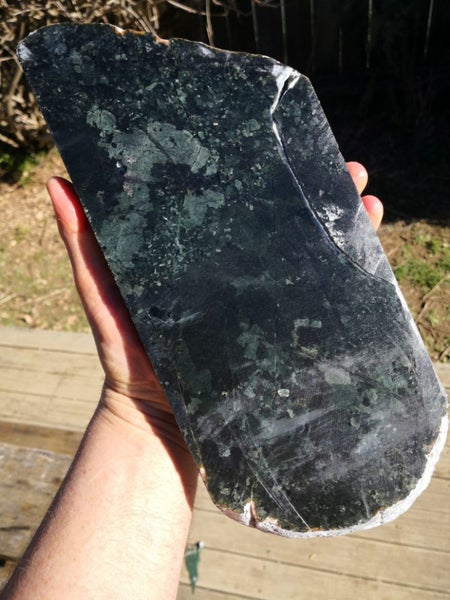 $1 reserve Pounamu greenstone big carving mere/patu slab?? Carousel 1