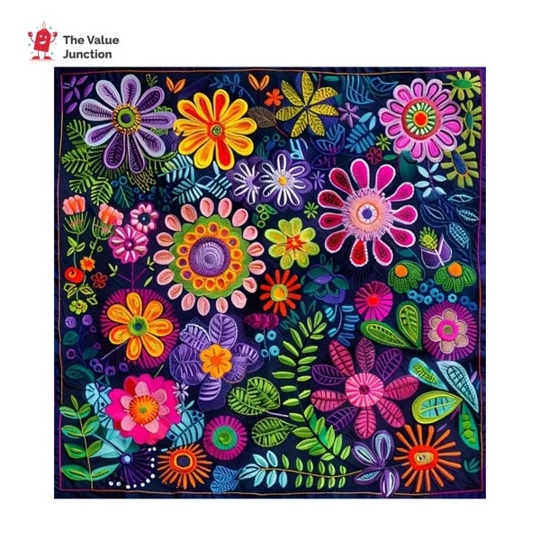 20x20cm Vibrant Flower Diamond Art Kit Carousel 1