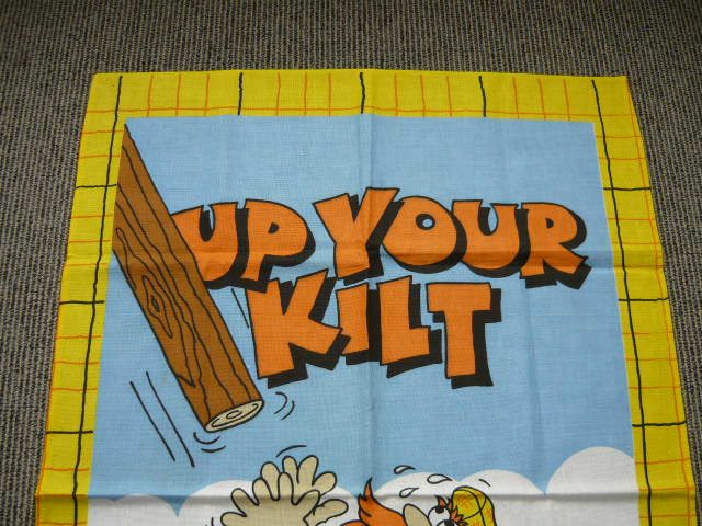 NEW LARGE "UP YOUR KILT" ALL COTTON TEATOWEL BRITISH MADE. Carousel 2